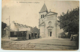 DEP 92 GENNEVILLIERS L'EGLISE AVEC BARAQUE DE FETES FORAINES LE TIR DU SIECLE - Gennevilliers