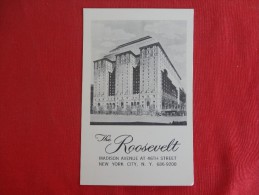 - New York > New York City  The Roosevelt Hotel  46 Th Street  Not Mailed    Ref 1296 - Manhattan