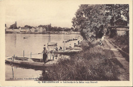 VIRY-CHATILLON  -LES BORDS DE LA SEINE VERS DRAVEIL  BELLE CARTE ANIMEE - Viry-Châtillon