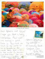 Chiang Mai Umbrellas, Thailand Postcard Posted 2010s Stamp - Thaïlande