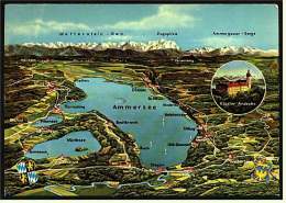 Der Ammersee Mit Kloster Andechs  -  Ansichtskarte Ca.1975   (2998) - Herrsching