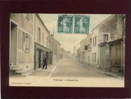 78 Freneuse Grande Rue édit. Aumonier Couleur Toilée , Animée ,café De La Paix - Freneuse