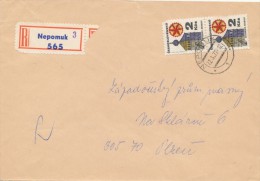 I2679 - Czechoslovakia (1977) Nepomuk 3 (recommended Makeshift Label); Stamp: Folk Architecture; R-letter, Tariff: 4 Kcs - Covers & Documents