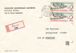 I2681 - Czechoslovakia (1985) Rence (recommended Makeshift Label); R-letter, Tariff: 4,00 Kcs - Lettres & Documents