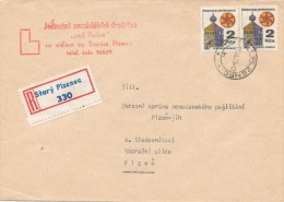 I2682 - Czechoslovakia (1973) Stary Plzenec (R-label: Omitted Perforation Hole); R-letter, Tariff: 4,00 Kcs - Brieven En Documenten