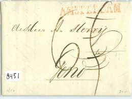 E.o. HANDGESCHREVEN BRIEF Uit 1824 Van AMSTERDAM Naar GEND BELGIE (8451) - ...-1852 Voorlopers