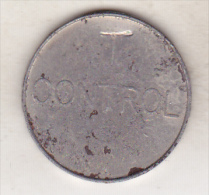 Romania Old Telephone Token - TELEFOANE - CONTROL - 25 Mm - Countermarked T - Profesionales / De Sociedad