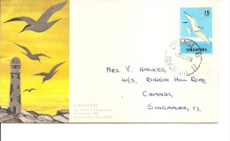 Mouettes -Sternes ( FDC De Singapour De 1966 Voyagé à Voir) - Mouettes