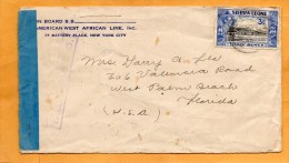 Sierra Leone Old Censored Cover Mailed To USA - Sierra Leone (...-1960)