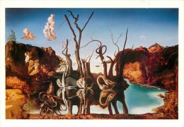 Dali, Salvador  Swans Reflecting Elephants Private Collection Art Postcard  Posted To UK 2007 ATM Meter Ema Freistempel - Peintures & Tableaux