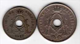 Belgique : 10 Centimes 1927 & 25 Centimes 1923 : Albert I : Français - Ohne Zuordnung