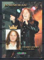 Hungary 2001. Jimmy Zambo Music Commemorative Sheet Special Catalogue Number: 2001/18. - Souvenirbögen
