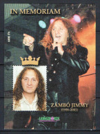 Hungary 2001. Jimmy Zambo Music Commemorative Sheet Special Catalogue Number: 2001/18. - Nuovi