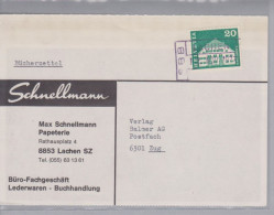 Heimat SZ Lachen 1977-11-12 Bahnstationsstempel Auf Bücherzettel - Lettres & Documents