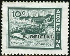 ARGENTINA, FAUNA, COCCODRILLO, ANIMALI, 1959 FRANCOBOLLO NUOVO (MNG), Mi:AR 699, Sn:AR 685 - Neufs