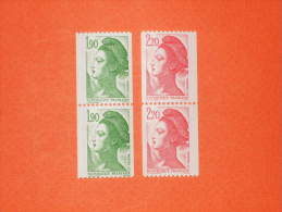 FRANCE 1986/88-N°2426/26a Et 2379c/79d  ** Roulettes En Paire.   Superbe - Coil Stamps