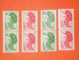 FRANCE 1985/86-N°2378/78a-2378/7 8b-2379/79a-2379/79b  ** 4 Roulettes En Paire.   Superbe - Coil Stamps