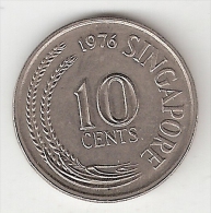 Singapore 10 Cents 1976 Km 3    Unc - Singapore