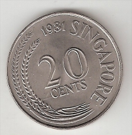 Singapore 20 Cents 1981 Km 4  Unc - Singapour