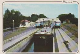 Tarn Et  Garonne : MONTECH  :   Péniche   J.  AURES  ( Train ?) - Montech