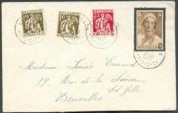 10 (x2) + 25 Centimes Cérès + 25 Centimes Reine Astrid Obl. Sc SENZEILLES Sur Lettre Du 31-III-1935 Vers Bruxelles - 989 - 1932 Cérès Et Mercure