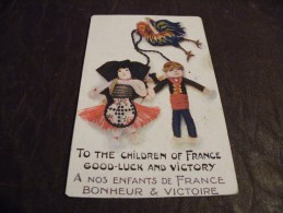 A118..CPA..Thème..enfants ..A Nos Enfants De France..Bonheur & Victoire....rare Beau Plan Animé...écrite - Humorous Cards