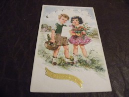 A118..CPA..Thème..enfants ..Saint-Nicolas.....rare Beau Plan Animé.. écrite - Humorous Cards