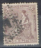 Sello 40 Cts Alegoria España 1873, Num 136a º - Usados