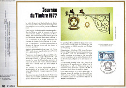 Feuillet Tirage Limité CEF 398 Journée Du Timbre 1977 Enseigne Du Relais De Poste De Marckolsheim - Covers & Documents