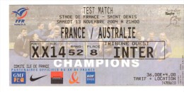 Billet  France  /australie  Test Match  Novembre 2004 - Rugby