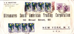 Brazil 1931 Airmail Letter To U.s.a. Via Pan American Airways, Airline Logo And Symbol On Back Of The Cover - Storia Postale