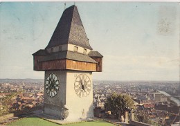 P4671 Uhrturm Blick Auf Due Stadt  Graz Steirmark Austria Front/back Image - Graz