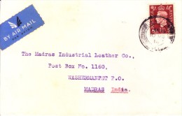 Great Britain 1938 Airmail Cover Posted From Glasgow To Madras, India, Used Of Edward VII Three Pence Brown Stamp - Storia Postale