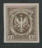 POLAND 1916 POLISH WORLD WAR 1 LEGIONS AUSTRIAN ARMY 2H LIGHT BROWN IMPERFORATE NG TYPE 1 3 TALONS LEFT FOOT EAGLE - Abarten & Kuriositäten