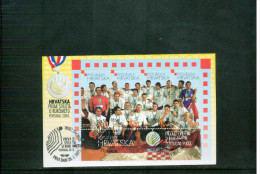 Kroatien / Croatia 2003 Croatia World Handball Champion Block On Commemmorative Postcard FDC - Balonmano