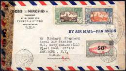 GUADELOUPE 1944. AIR COVER From POINTE-À-PITRE To NEW YORK, USA Censored Twice - Covers & Documents