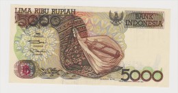 Banknote Indonesian 5 000 Rupee 1992 - Sasando Rote - Lake Kelimutu - Irán