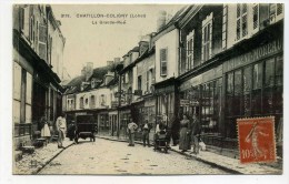 CPA  45   :   CHATILLON COLIGNY La Grande Rue  Très Animée Avec Commerces  1919  A   VOIR   !!!! - Chatillon Coligny