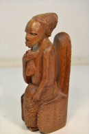 Statuette En Bois Sculpté Femme Africaine, Art Africain Afrique. - Art Africain