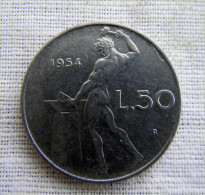 ITALIA-ITALY 50 LIRE 1954 SCARSE - 50 Liras