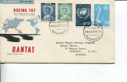(822) Australia FDC Cover - 1959 - QANTAS Inaugural Flight - Via Bangkok (scarce Items Cat Valued At $ 30.00 +) - Premiers Vols
