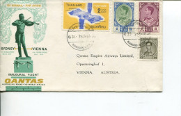 (822) Australia FDC Cover - 1959 - QANTAS Inaugural Flight - Vienna With Thai Stamps (scarce Cat Valued At $ 30.00 +) - Premiers Vols