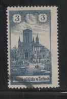 POLAND 1918 ZARKI LOCAL PROVISIONALS 1ST SERIES IMPERF 3H GREY-BLUE PERF FORGERY USED - Ongebruikt