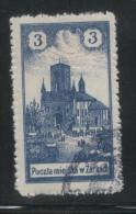 POLAND 1918 ZARKI LOCAL PROVISIONALS 1ST SERIES IMPERF 3H GREY-BLUE PERF FORGERY USED - Ungebraucht