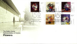 AUSTRALIA FDC 150 YEARS GALLERY PAINTINGS FLOWERS SET OF 5 STAMPS DATED 22-03-2011 CTO SG? READ DESCRIPTION !! - Storia Postale