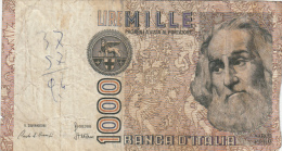Billets - B1110 - Italie   -  1000 Lires  ( Type, Nature, Valeur, état... Voir  Double Scan) - 1.000 Lire