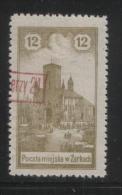 POLAND 1918 ZARKI LOCAL PROVISIONALS 2ND SERIES 24H RED OPT ON 12H OLIVE PERF FORGERY HM (*) - Ungebraucht