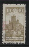 POLAND 1918 ZARKI LOCAL PROVISIONALS 2ND SERIES 24H RED OPT ON 12H OLIVE PERF FORGERY USED - Ungebraucht