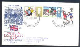 Football Soccer FIFA World Cup England Cover 1966 - England Scotland Match 1879 Cachet - 3 X Football Stamps - 1966 – Engeland