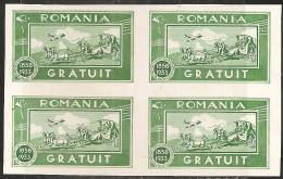 Romania 1934 Fr Nuovo** - Mi.II  Quartina - Franchise